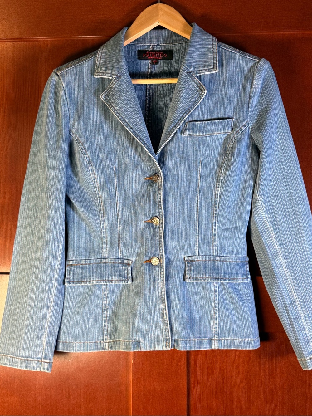 Y2K Friends Original Dungarees Denim Blazer Jacket Size S